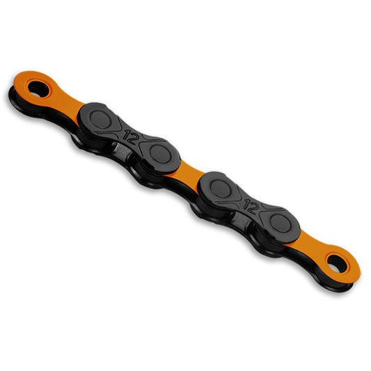 KMC DLC 12 Chain - 12-Speed, 126 Links, Black/Orange