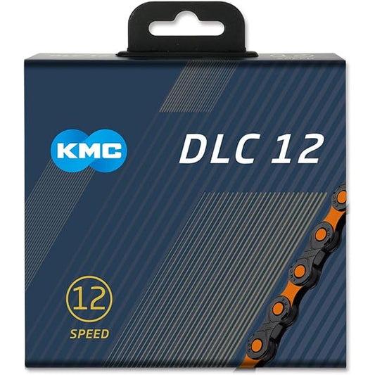 KMC DLC 12 Chain - 12-Speed, 126 Links, Black/Orange