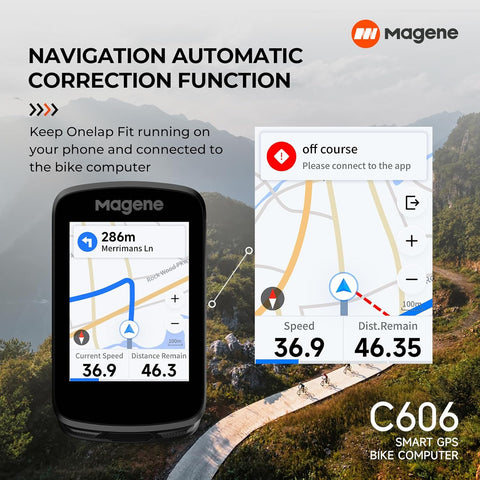 Magene GPS Computer C606, TouchScreen 2.8in, WiFi/BlueTooth/Ant, Black