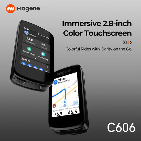 Magene GPS Computer C606, TouchScreen 2.8in, WiFi/BlueTooth/Ant, Black