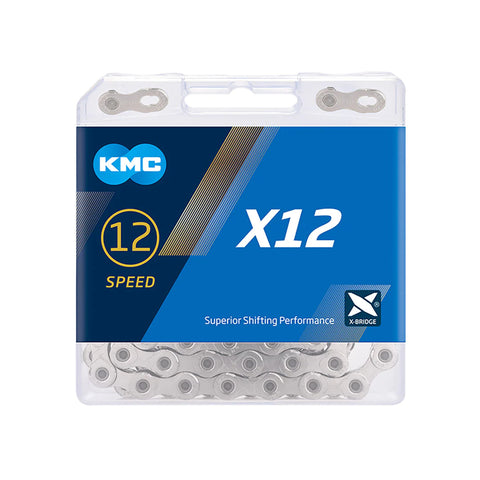 KMC X12 Chain: 12-Speed, 126 Links, Silver