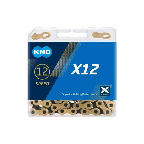 KMC X12 Chain: 12-Speed, 126 Links, Ti Nitride Gold/Black