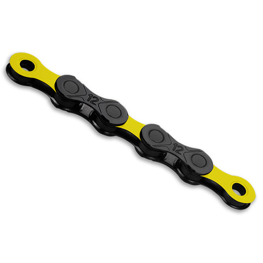 KMC DLC 12 Chain - 12-Speed, 126 Links, Black/Yellow