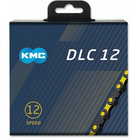 KMC DLC 12 Chain - 12-Speed, 126 Links, Black/Yellow